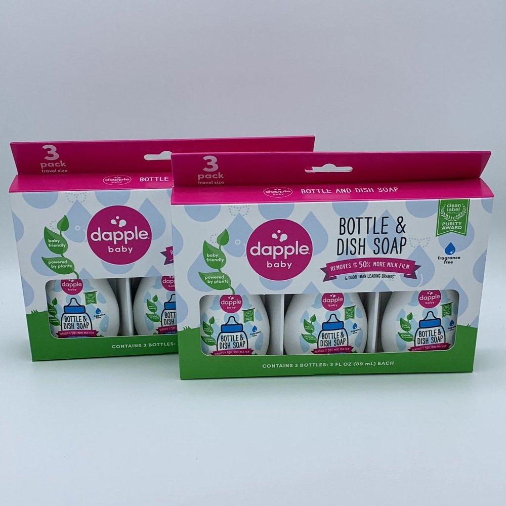 Lot of 2 Dapple baby bottle and dish soap (6 bottles) NEW IN BOX